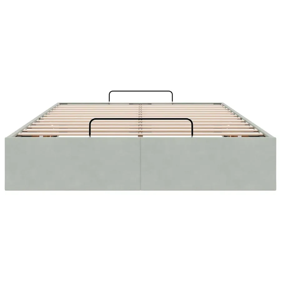 Cadre de lit ottoman sans matelas gris clair 120x190 cm velours - 7