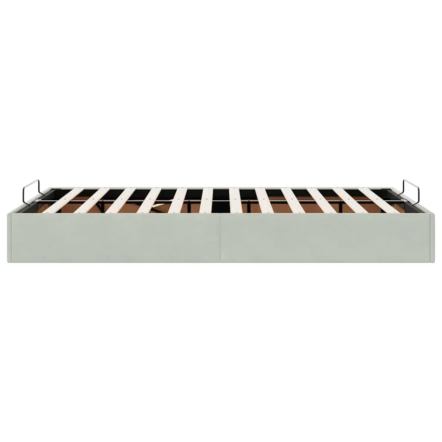 Cadre de lit ottoman sans matelas gris clair 120x190 cm velours - 8