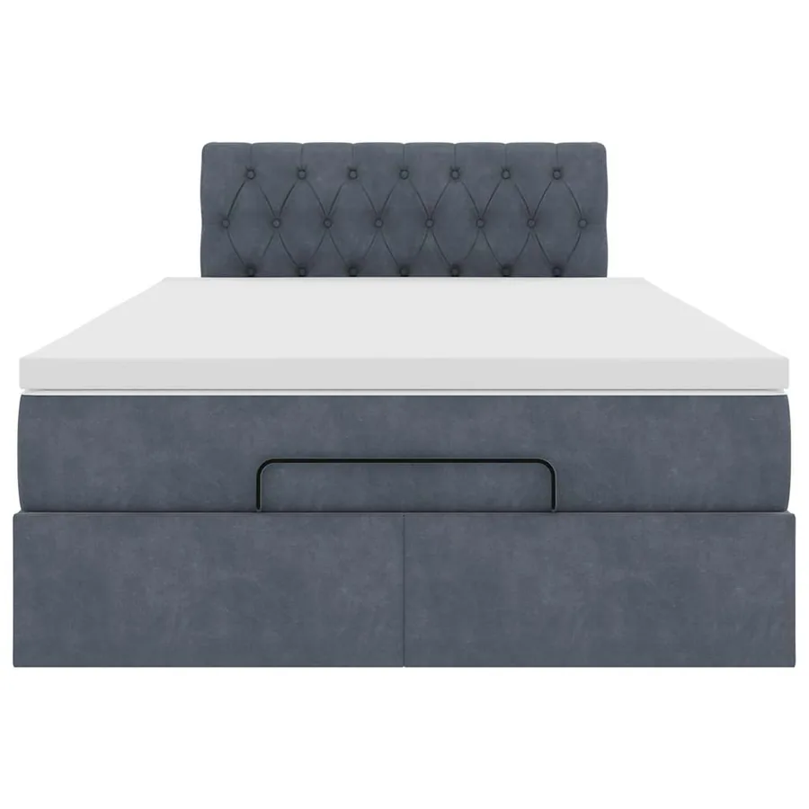 Lit ottoman avec matelas et LED gris foncé 90x200cm - 8