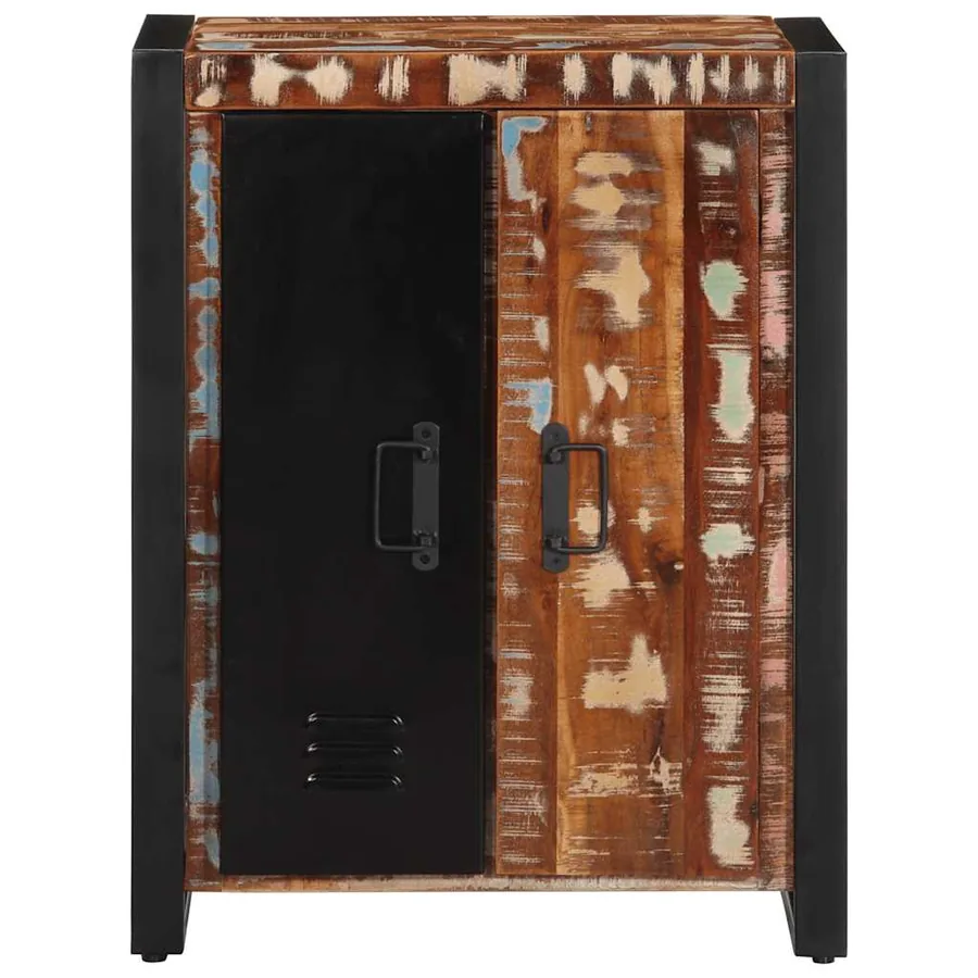Buffet multicolore 55x35x70 cm bois massif récupération - 2