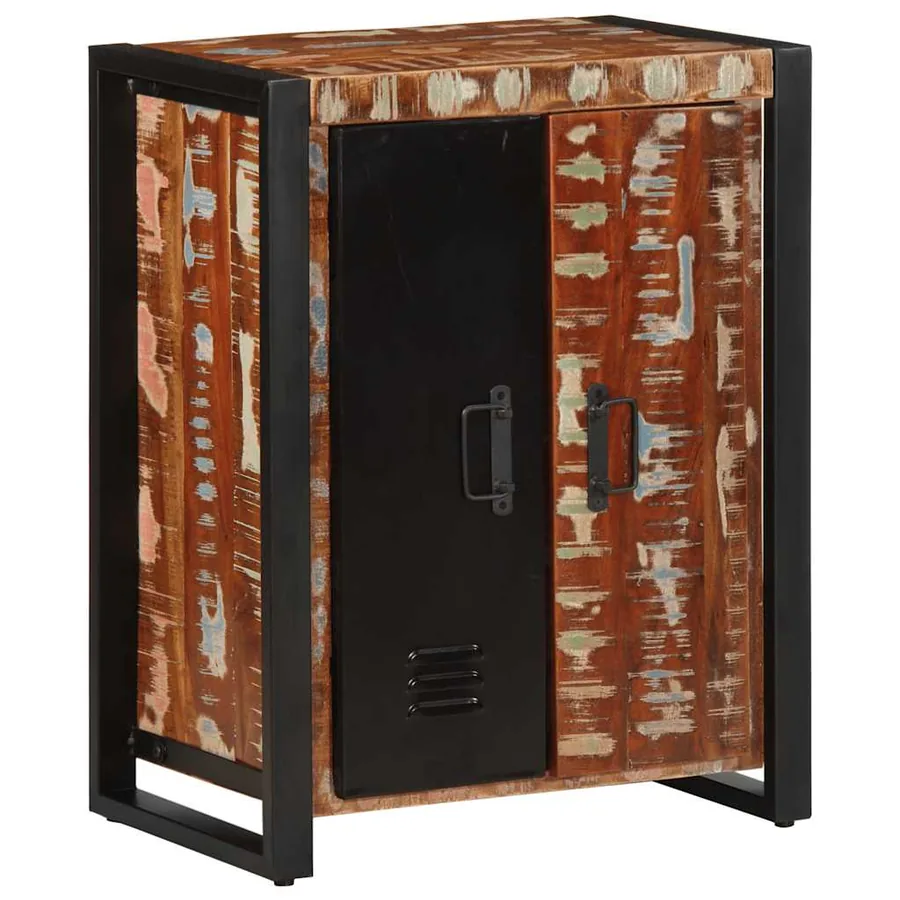 Buffet multicolore 55x35x70 cm bois massif récupération - 3