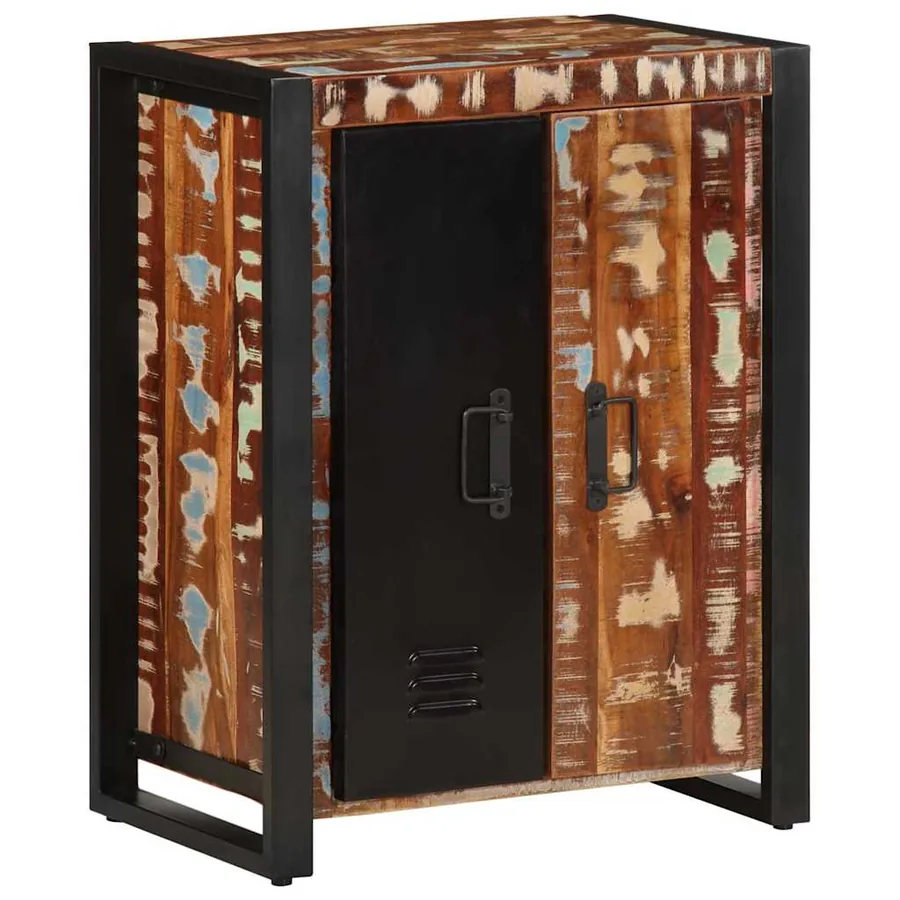 Buffet multicolore 55x35x70 cm bois massif récupération - 4