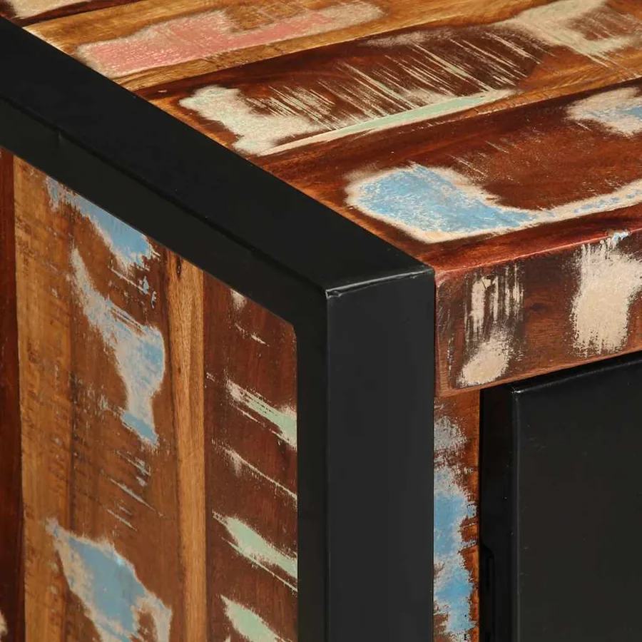 Buffet multicolore 55x35x70 cm bois massif récupération - 8