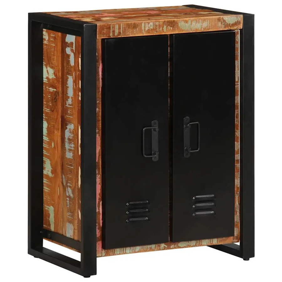 Buffet multicolore 55x35x70 cm bois massif récupération - 3