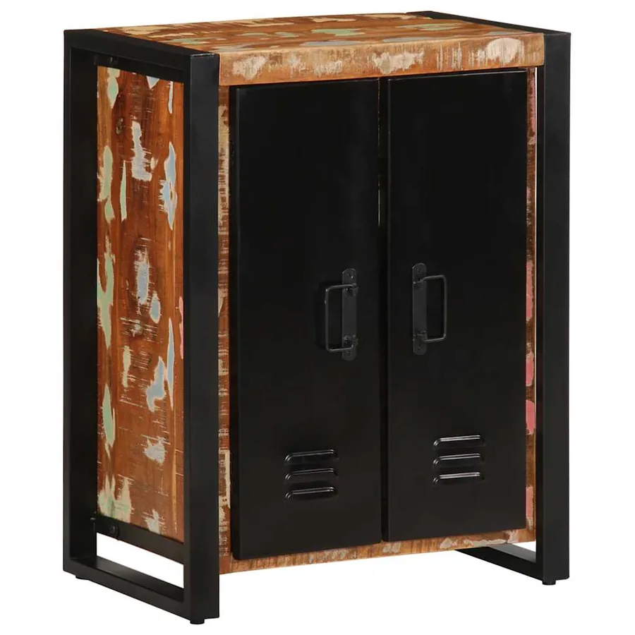 Buffet multicolore 55x35x70 cm bois massif récupération - 4