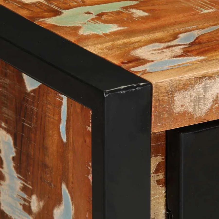 Buffet multicolore 55x35x70 cm bois massif récupération - 8