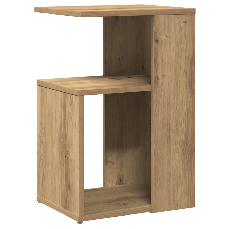 Table d'appoint chêne artisanal 36x30x56 cm bois d'ingénierie - 2