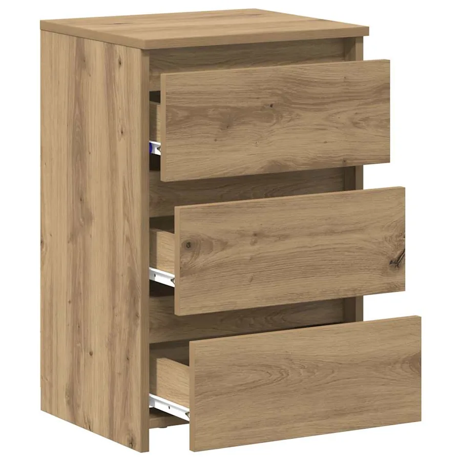 Tables de chevet 2 pcs chêne artisanal bois d'ingénierie - 10