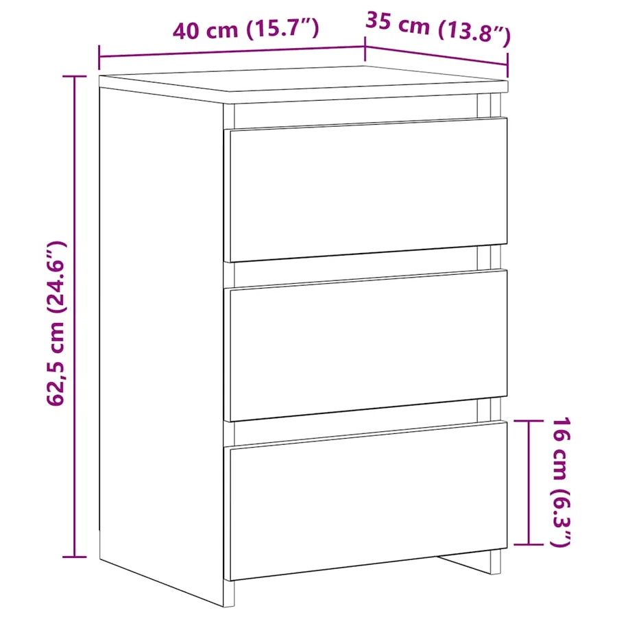 Tables de chevet 2 pcs chêne artisanal bois d'ingénierie - 13