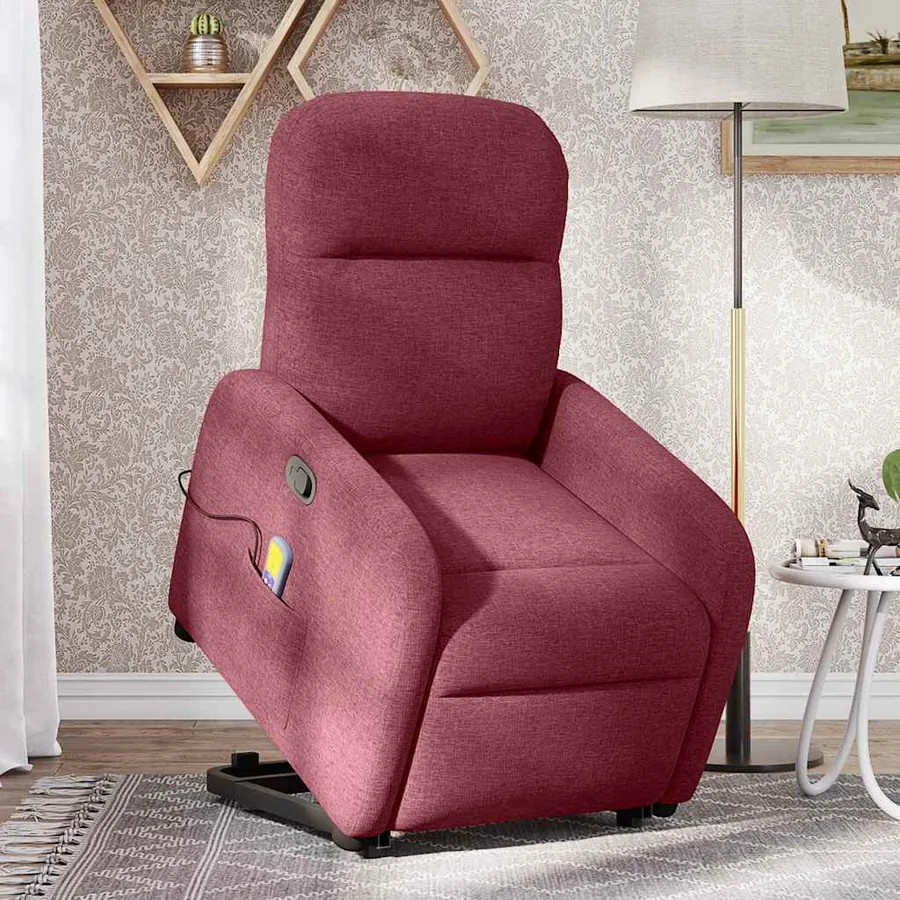 Fauteuil inclinable de massage Rouge bordeaux Tissu - 2