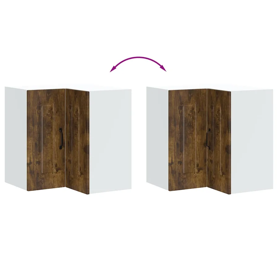 Armoire murale d'angle de cuisine Kalmar chêne fumé - 8