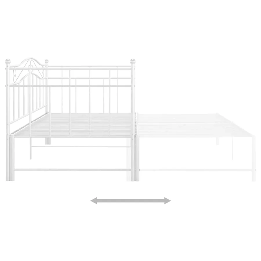 Cadre de canapé-lit extensible sans matelas blanc 90x200 cm - 5