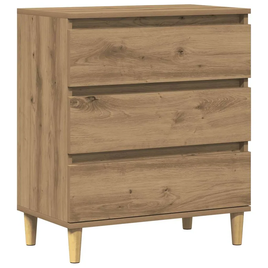 Buffet chêne artisanal 60x35x70 cm bois d'ingénierie - 2