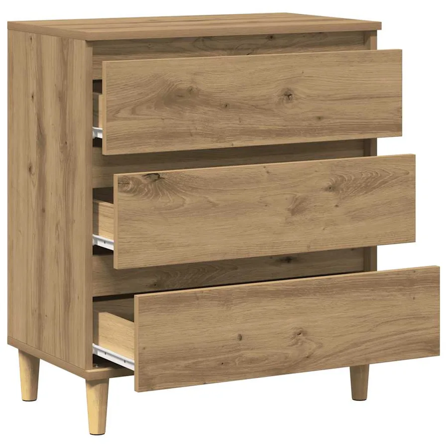 Buffet chêne artisanal 60x35x70 cm bois d'ingénierie - 4