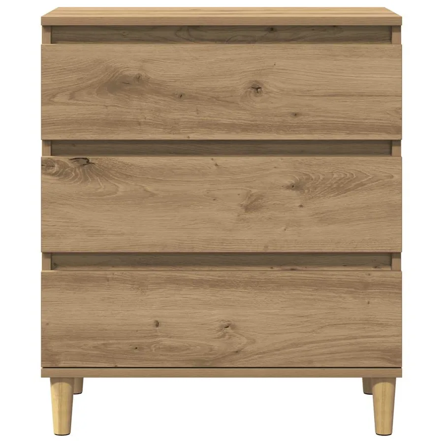 Buffet chêne artisanal 60x35x70 cm bois d'ingénierie - 5