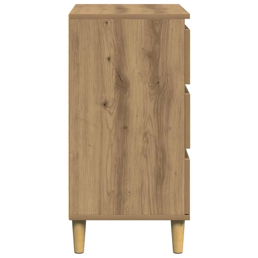 Buffet chêne artisanal 60x35x70 cm bois d'ingénierie - 6