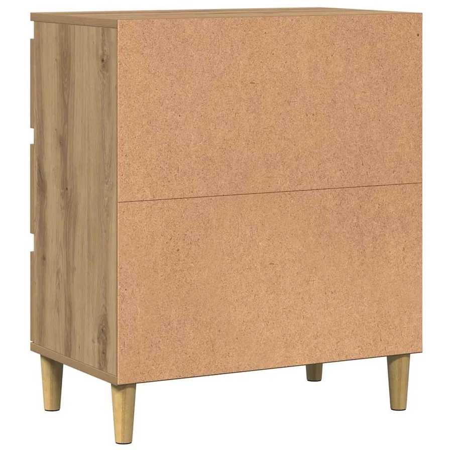 Buffet chêne artisanal 60x35x70 cm bois d'ingénierie - 7