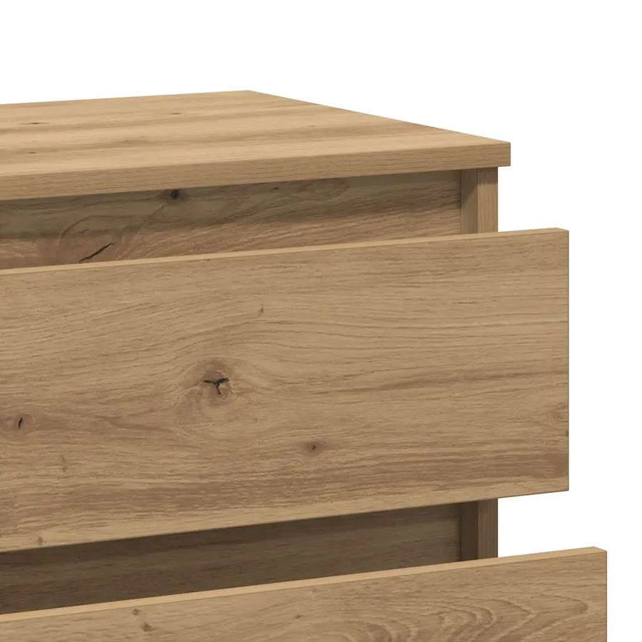 Buffet chêne artisanal 60x35x70 cm bois d'ingénierie - 8