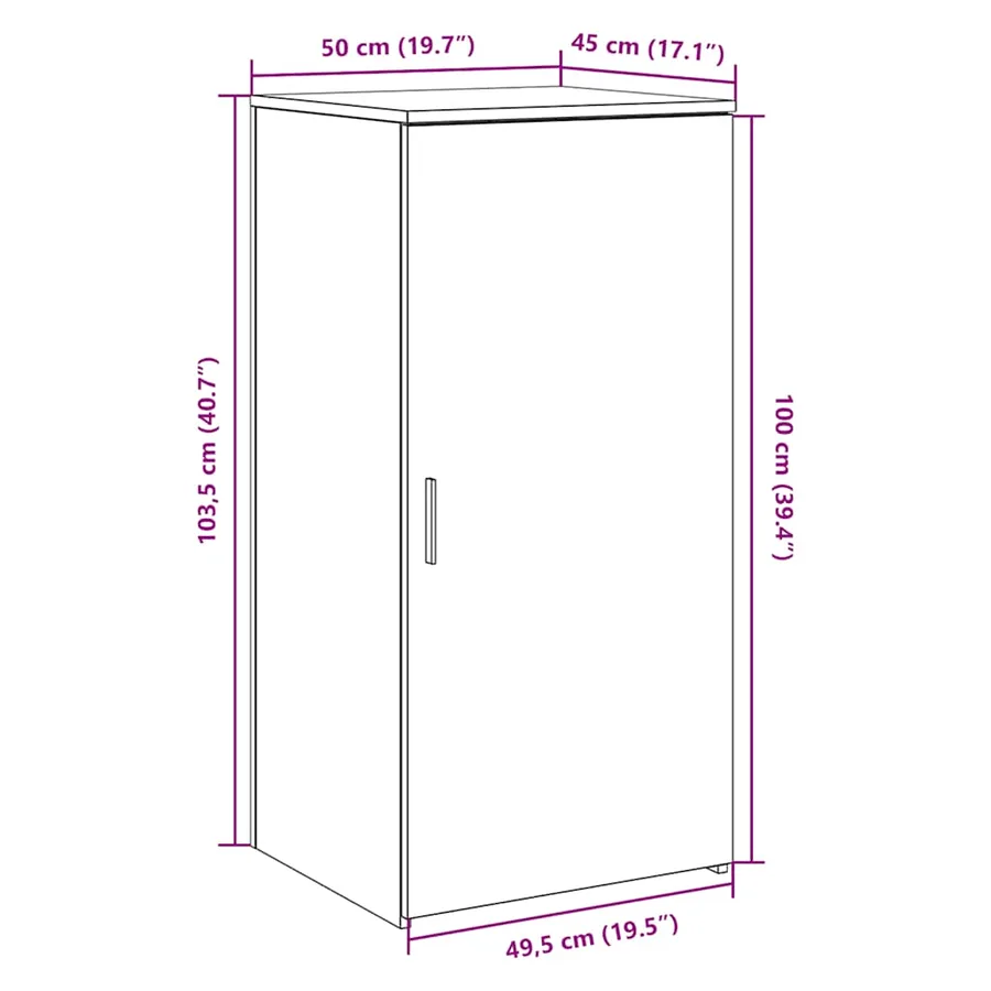 Armoire de rangement blanc 50x45x103,5 cm bois d'ingénierie - 11
