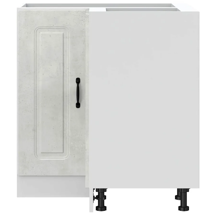 Armoire d'angle de cuisine Kalmar gris béton bois d'ingénierie - 5