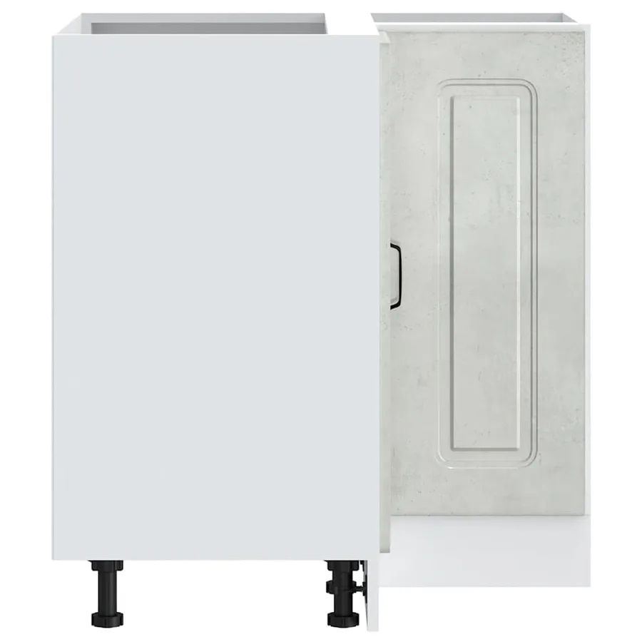 Armoire d'angle de cuisine Kalmar gris béton bois d'ingénierie - 7