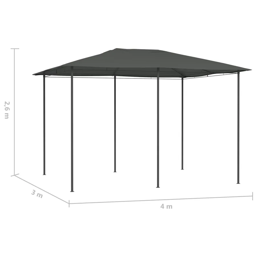Belvédère 3x4x2,6 m Anthracite 160 g/m² - 4