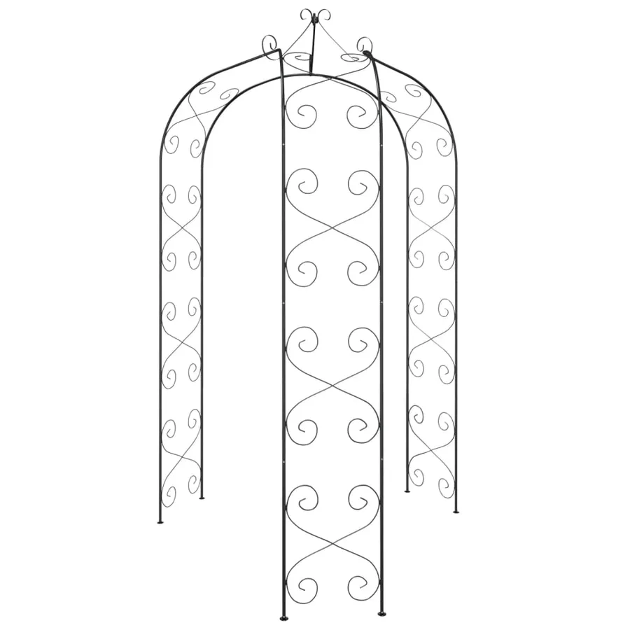 Garden Arch Black Ø180x255 cm Steel - 3
