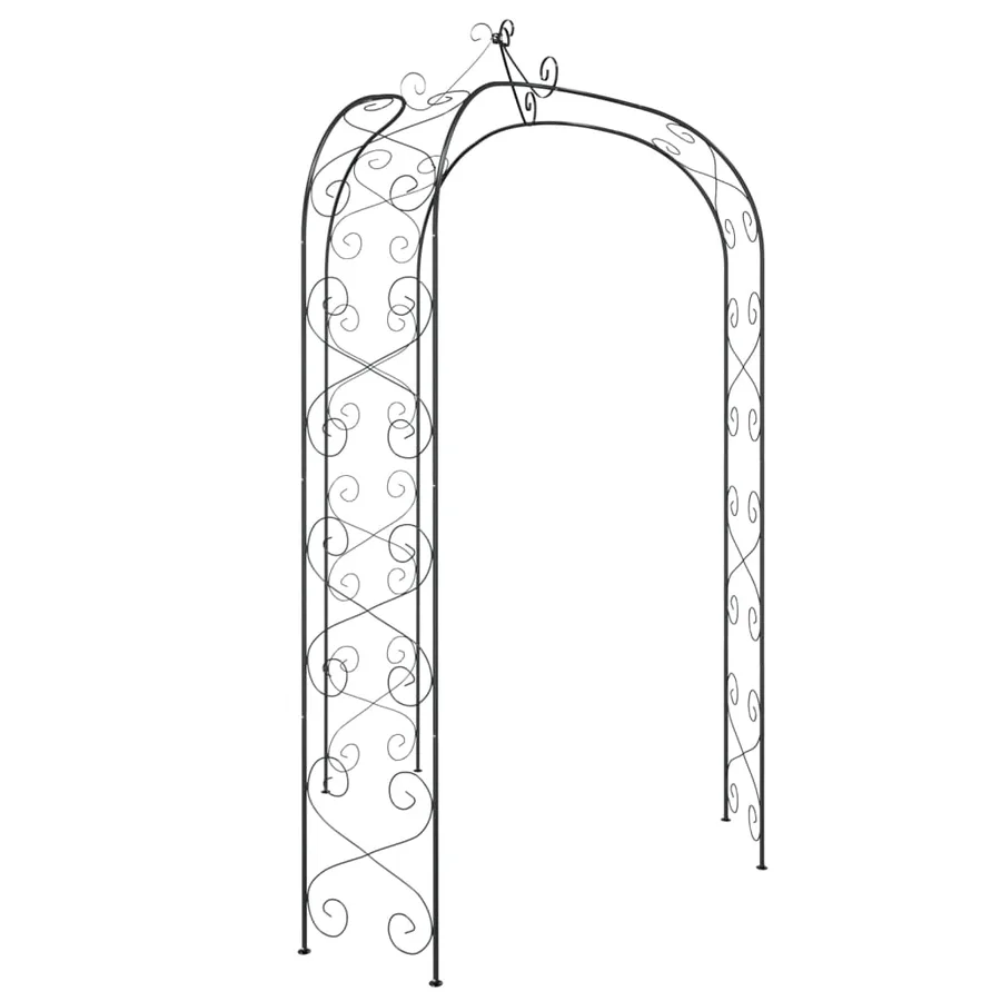 Garden Arch Black Ø180x255 cm Steel - 4