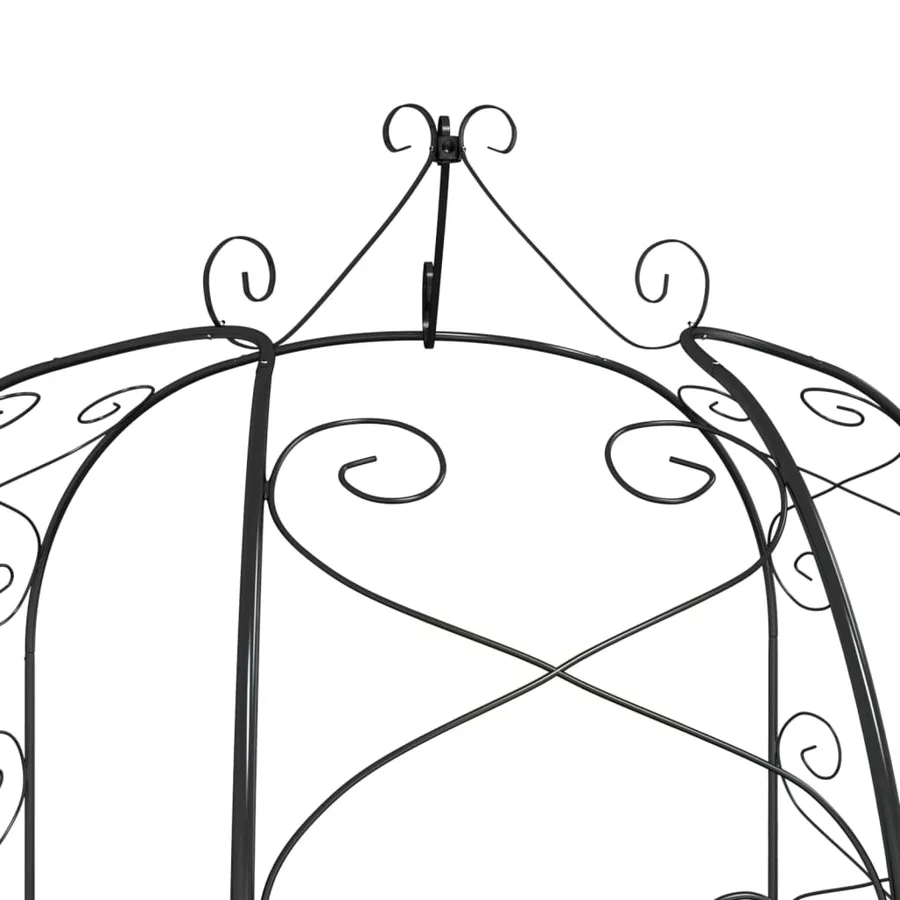 Garden Arch Black Ø180x255 cm Steel - 5