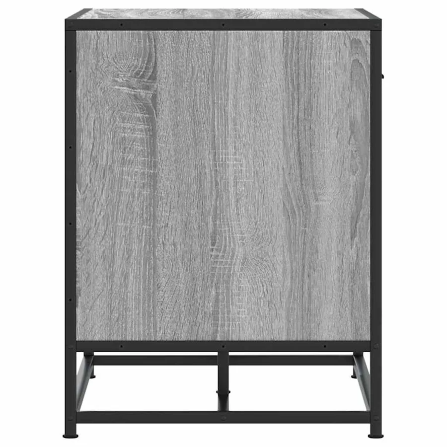 Banc à chaussures sonoma gris bois d'ingénierie et métal - 5