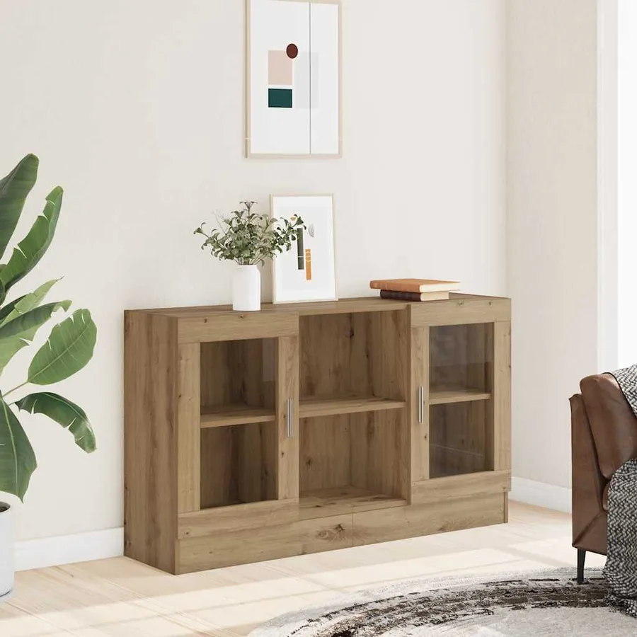 Buffet chêne artisanal 120x30,5x70 cm bois d'ingénierie