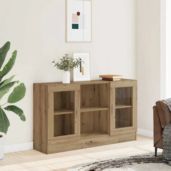 Buffet chêne artisanal 120x30,5x70 cm bois d'ingénierie