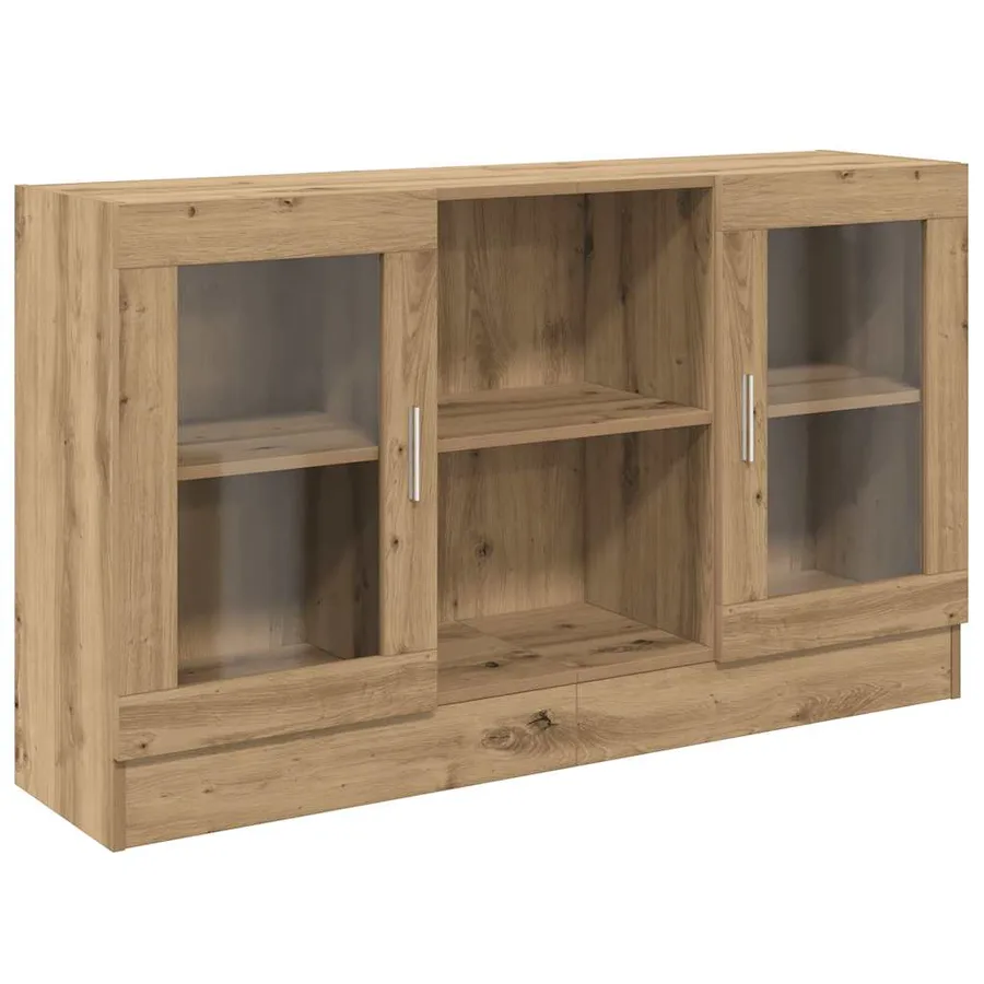 Buffet chêne artisanal 120x30,5x70 cm bois d'ingénierie - 2