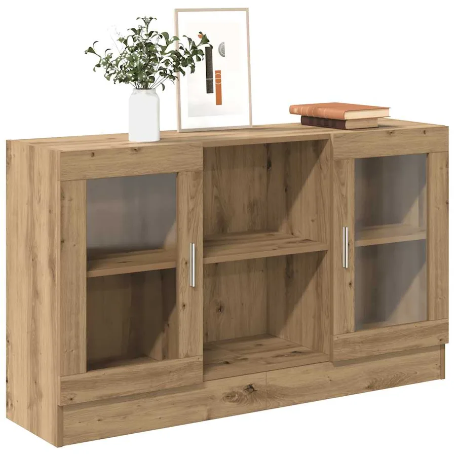 Buffet chêne artisanal 120x30,5x70 cm bois d'ingénierie - 3