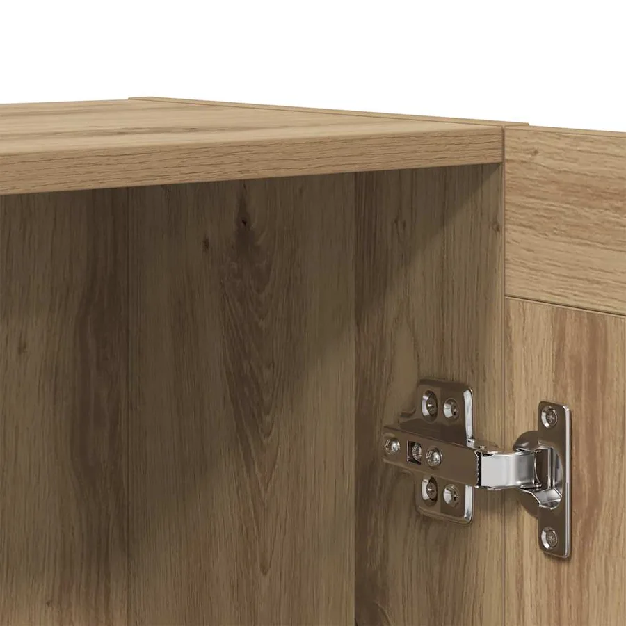 Buffet chêne artisanal 120x30,5x70 cm bois d'ingénierie - 7
