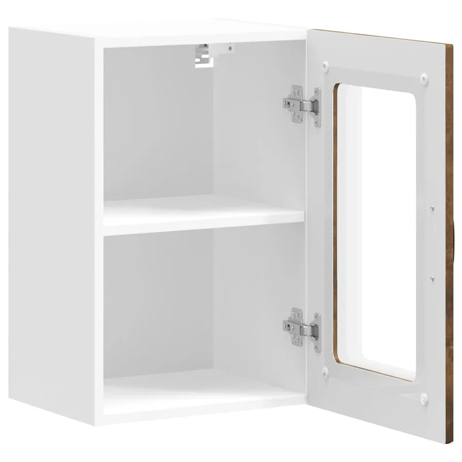 Armoire murale de cuisine avec porte vitrée "Kalmar" Chêne fumé Bois d'ingénierie - 7