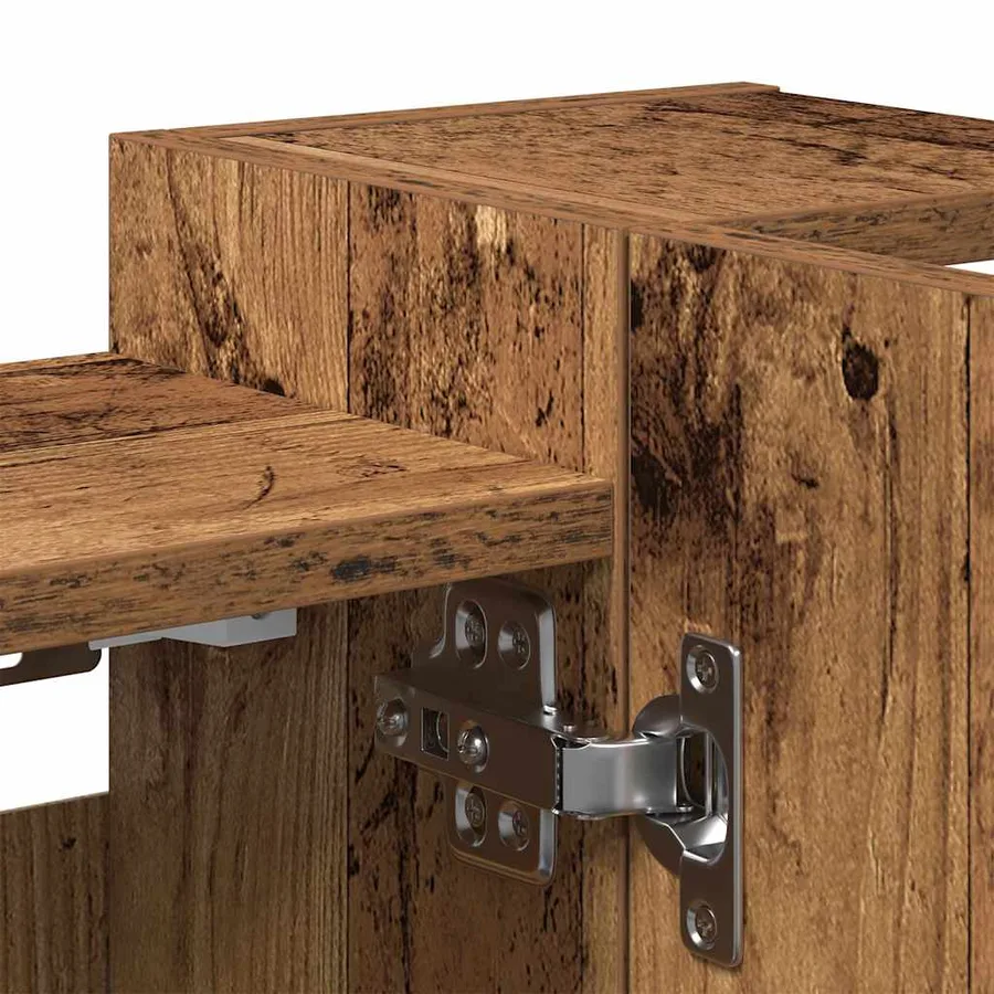 Armoire à miroir de salle de bain vieux bois bois d'ingénierie - 10