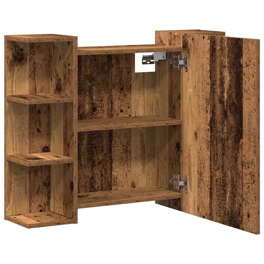 Armoire à miroir de salle de bain vieux bois bois d'ingénierie - 8