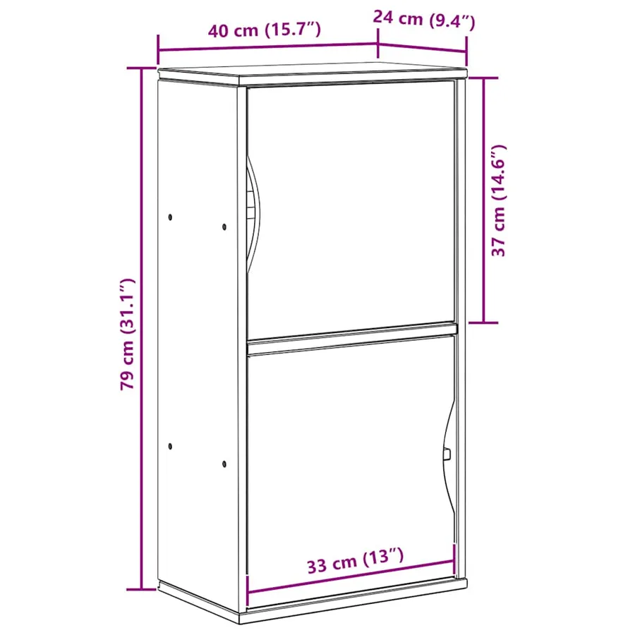 Armoire latérale ODDA 40x24x79 cm bois massif pin - 10