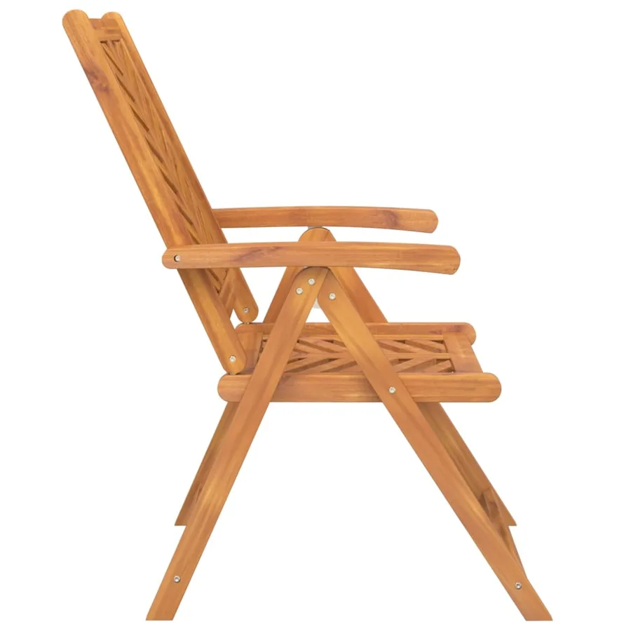 Chaises de jardin inclinables lot de 2 bois massif d'acacia - 5