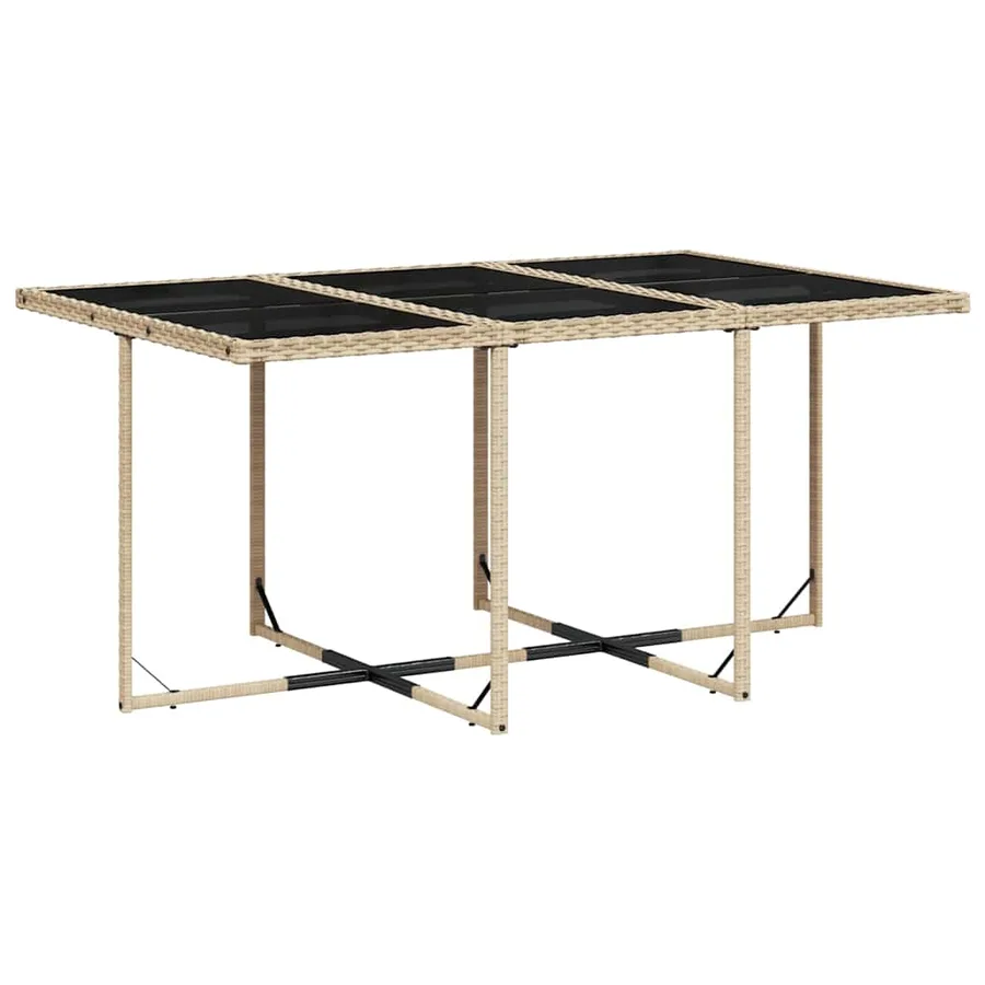 Ensemble à manger de jardin et coussins 11 pcs beige poly rotin - 4
