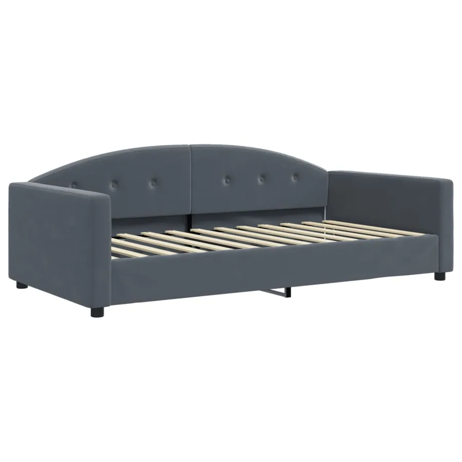 Lit de repos sans matelas gris foncé 100x200 cm velours - 2