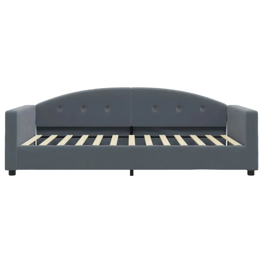 Lit de repos sans matelas gris foncé 100x200 cm velours - 3