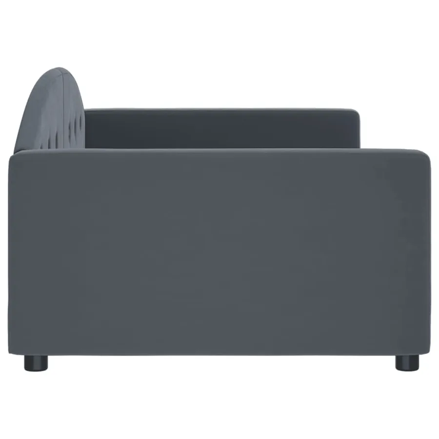 Lit de repos sans matelas gris foncé 100x200 cm velours - 4