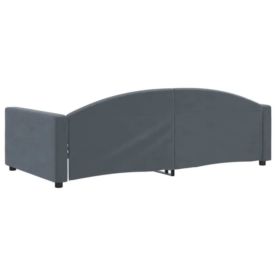 Lit de repos sans matelas gris foncé 100x200 cm velours - 5