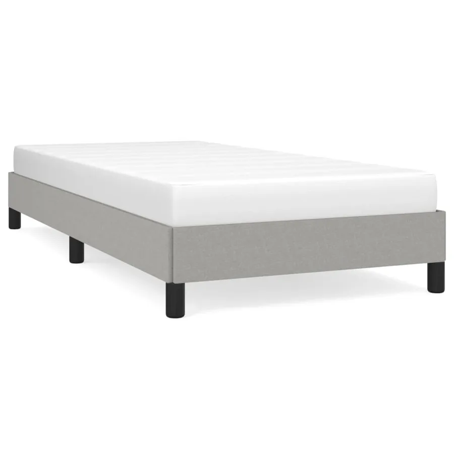 Cadre de lit sans matelas gris clair 90x200 cm tissu - 2