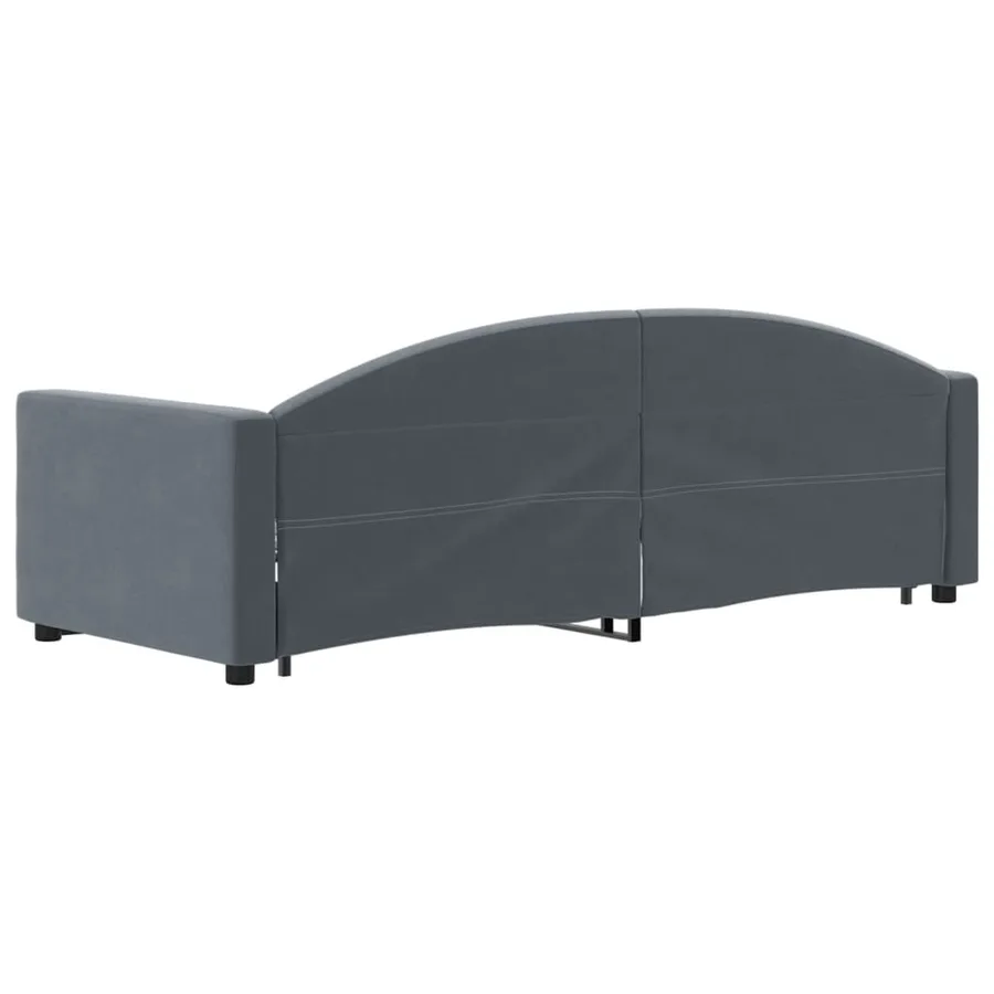 Lit de jour avec gigogne sans matelas gris foncé 80x200 cm - 5