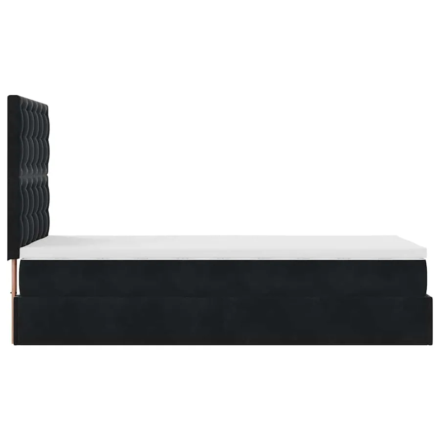Cadre de lit ottoman avec matelas noir 80x200 cm velours - 9
