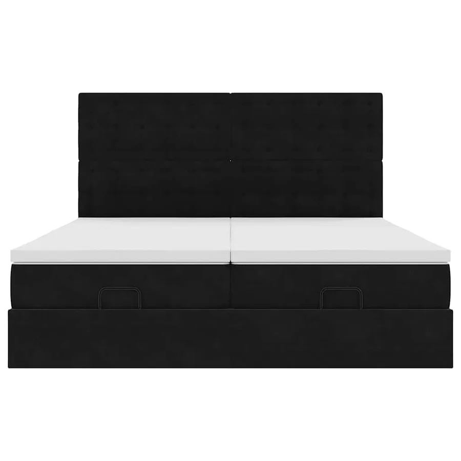 Cadre de lit ottoman avec matelas noir 160x200 cm velours - 7