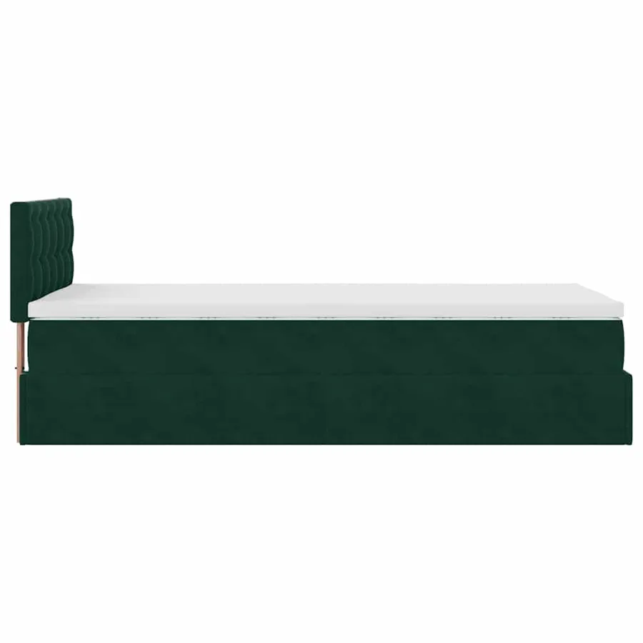 Lit ottoman avec matelas et LED Vert foncé 80x200cm velours - 11